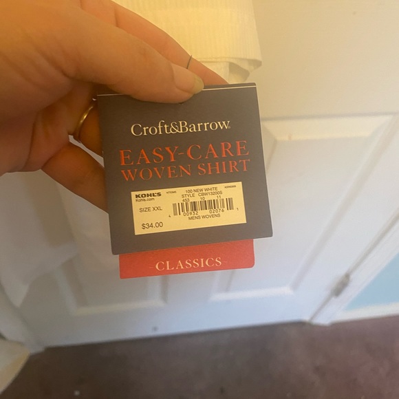 Men’s new button down shirt Croft&Barrow with tag Short sleeve - Picture 4 of 5